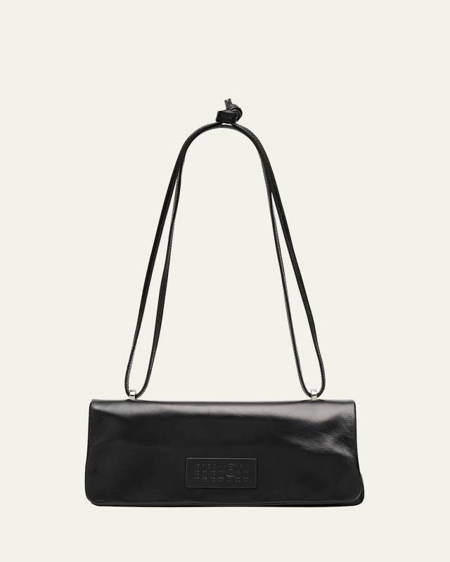 Numeric Flap Leather Shoulder Bag